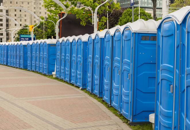 clean and convenient portable restrooms set up at a community gathering, ensuring everyone has access to necessary facilities in Medley, FL